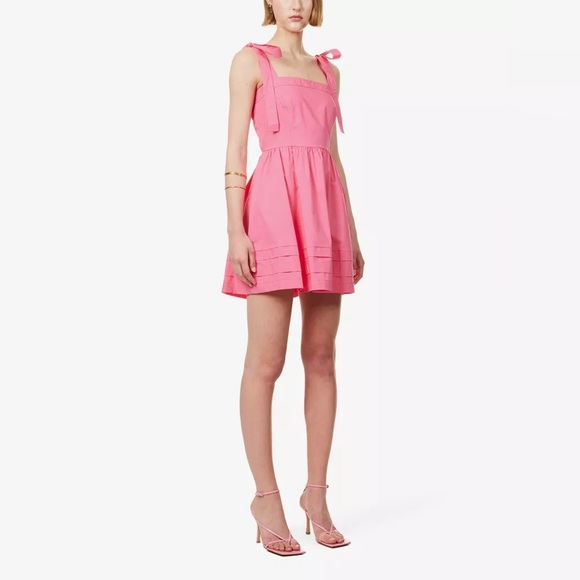 Jonathan Simkhai Kammy Tie-Strap Mini Dress – Azalea | Size 6 - Picture 8 of 10